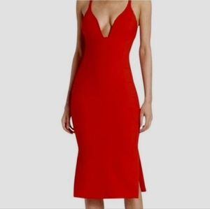 Body Con Cinq a Sept Red Ara Dress Size 2